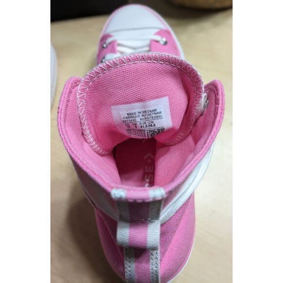 Converse Chuck Taylor All Star Lift Platform Oops Pink Retro Varsity Hi Tops W10 - Picture 11 of 13